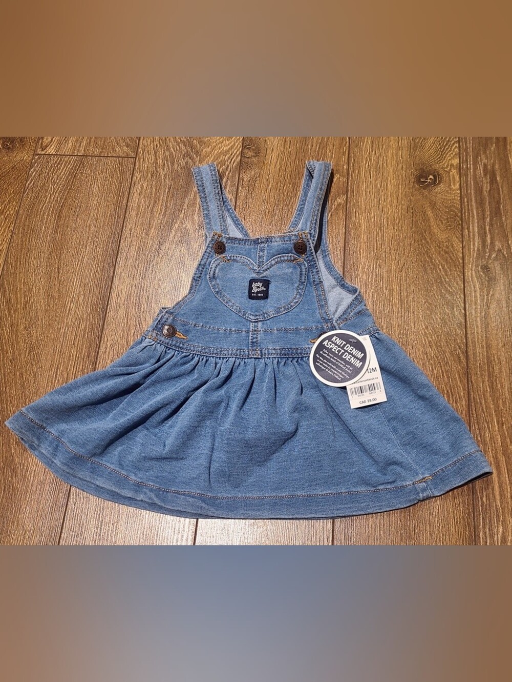 BNWT - Baby B'gosh - 12M Girl Knit-Like Denim Jumper Dress